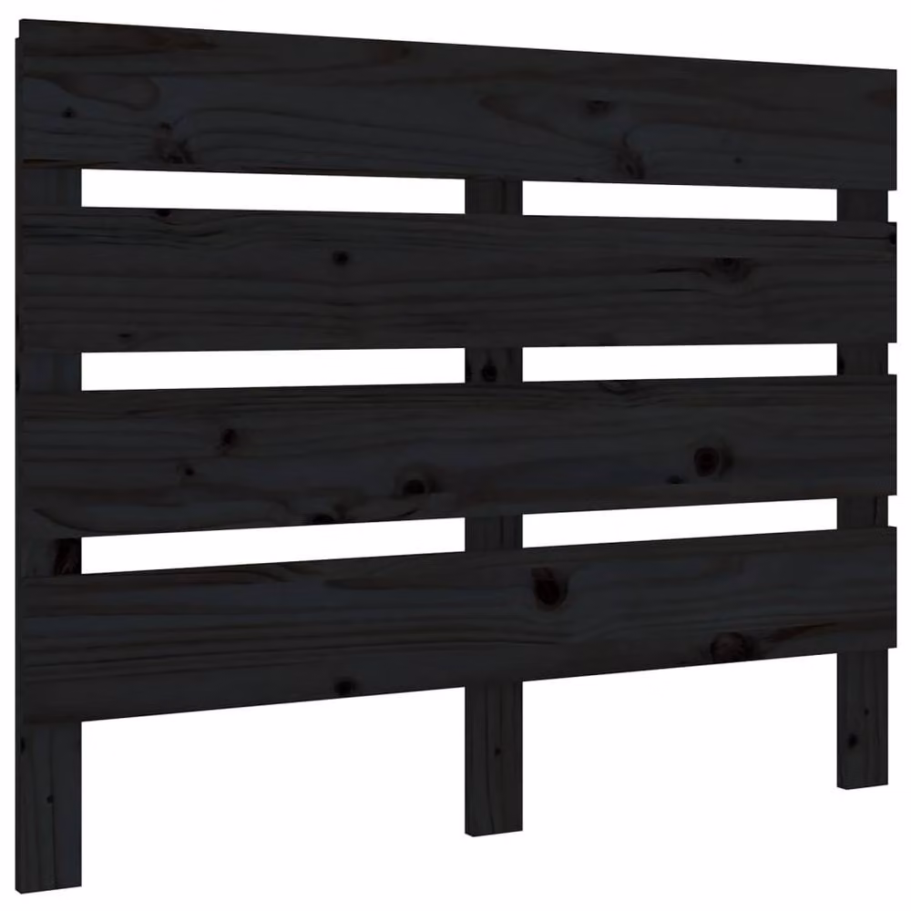 Berkfield Home Black Solid Pine Wood Headboard W/D/H: 100 x 3 x 80 cm – 3