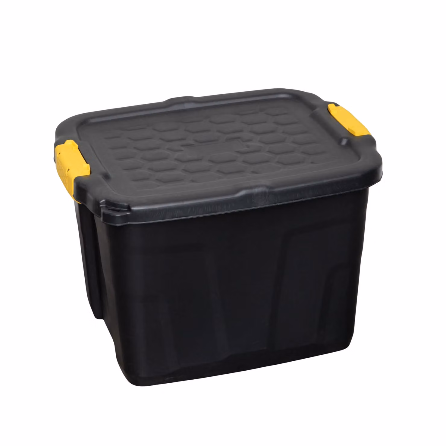 Samuel Alexander 42L Heavy Duty Stackable Storage Tub with Lid and Handles in Black and Yellow – 6