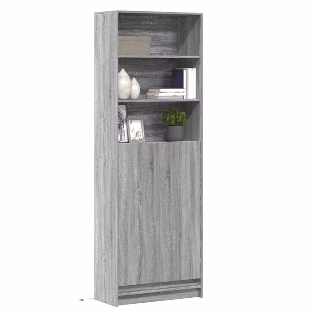 Berkfield Home Grey Sonoma Highboard with Integrated LED Lighting, W/D/H: 69 x 32.5 x 200 cm – 2