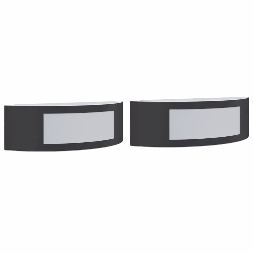 Berkfield Home Set of 2 Black Stainless Steel Modern Outdoor Wall Lights for Garden – 2