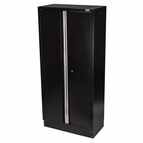 Draper Bunker Industrial Black Metal Tall Floor Cabinet, H 200 cm x W 91.5 cm x D 45.8 cm