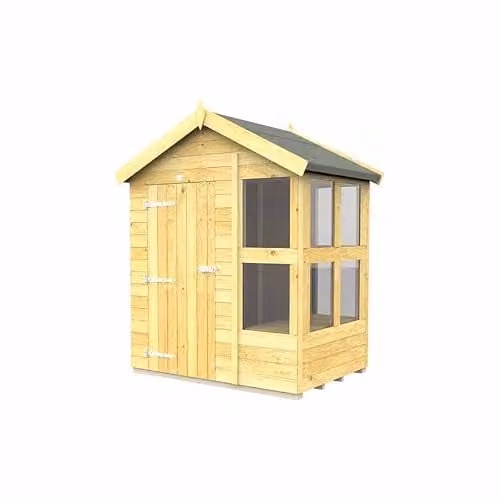 Buttercup Farm Apex Potting Shed in Brown Wood, W: 175 cm, D: 127 cm, H: 217 cm