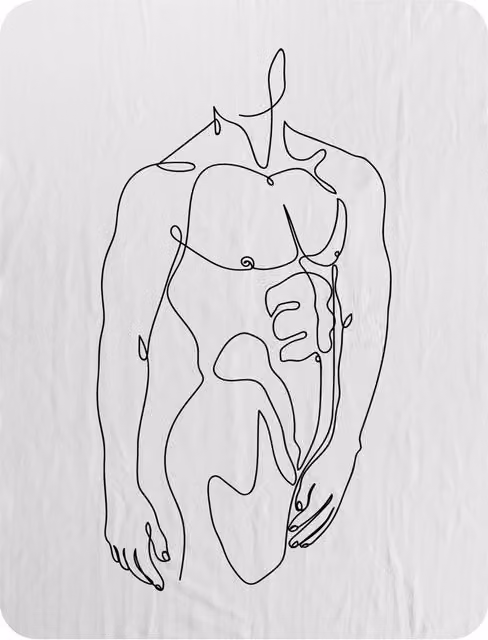 Benjamin Tate Design Line Art of Male Body Fleece Blanket in Natural, W/D/H: 120 x 150 cm – 2