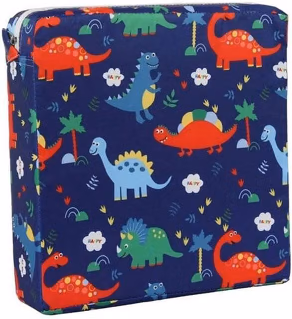 SPETLEK Dinosaur Highchair Seat Cushion with Removable Cover, Blue and White, W: 100 cm x D: 190 cm