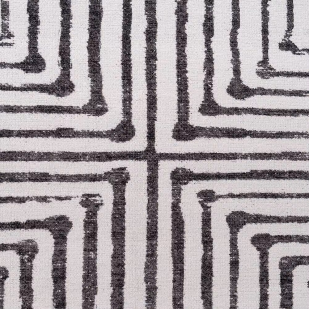 Kukoon Black and Cream Geometric Washable Modern Living Room Rug, W/D: 80 x 300 cm – 7