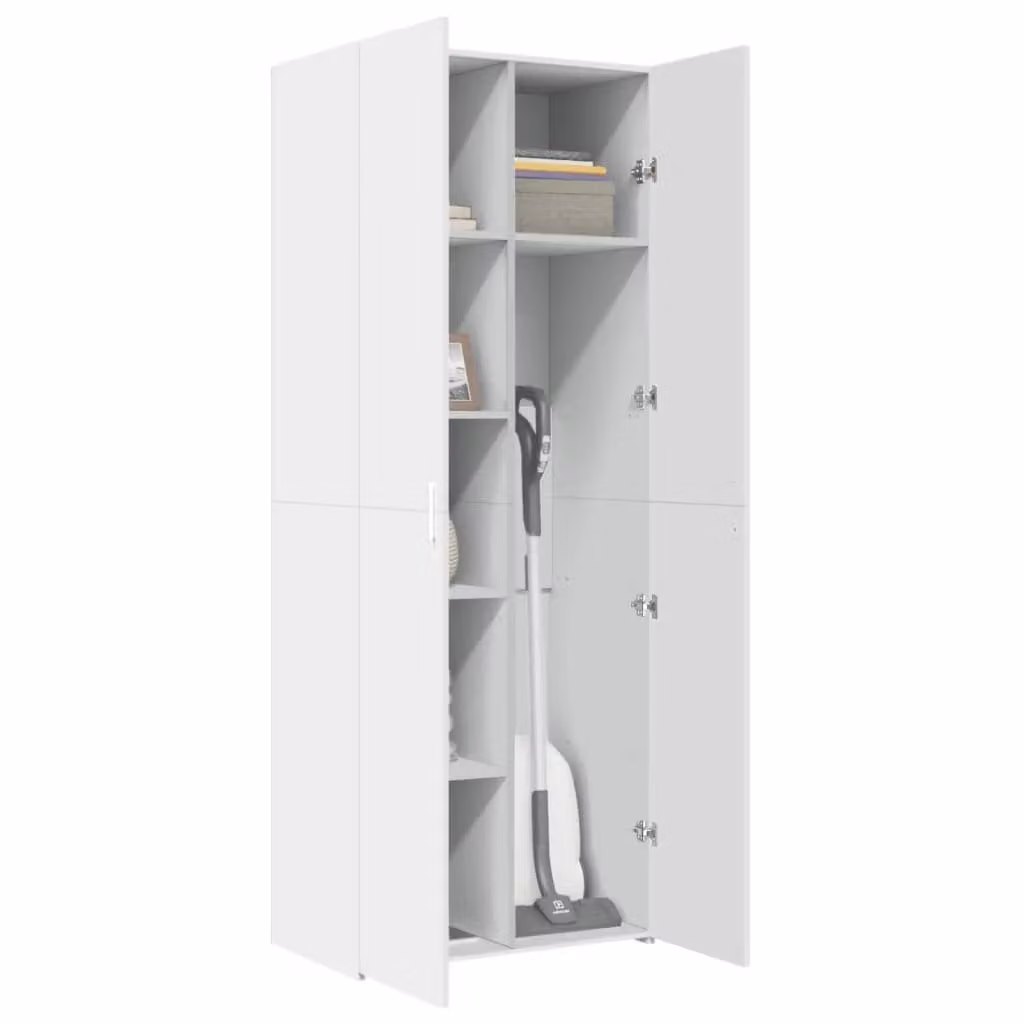 Berkfield Home Modern White Highboard in MDF, W/D/H: 70 x 42.5 x 185 cm