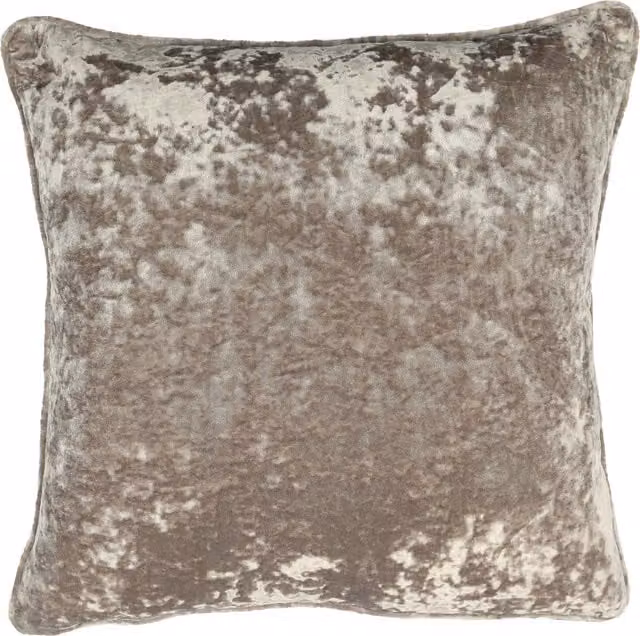 Terrys Plain Brown Velvet Square Cushion W/D/H: 50.8 x 50.8 x 50.8 cm