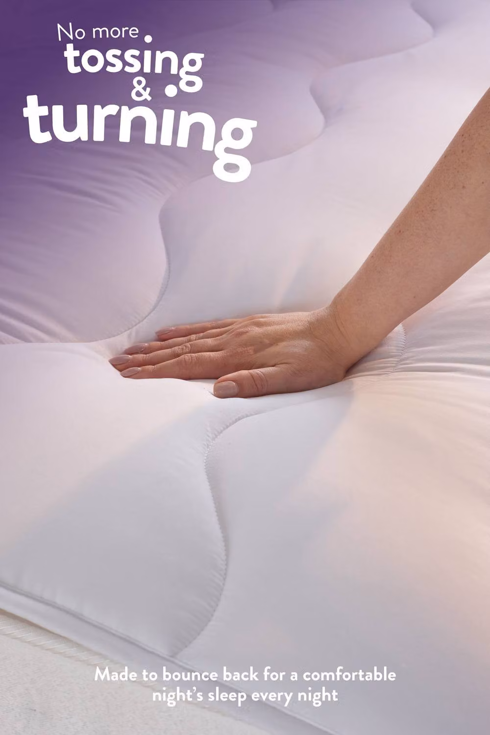 Slumberdown Sleep Soundly Hollow Fibre Mattress Topper in White, Depth: 2.5 cm, Single Fitted – 3