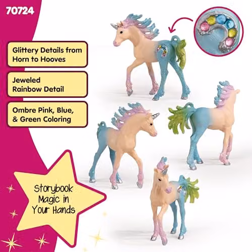 Schleich Bayala Marshmallow Unicorn Foal Fantasy Toy Figurine, Multicolour – 2