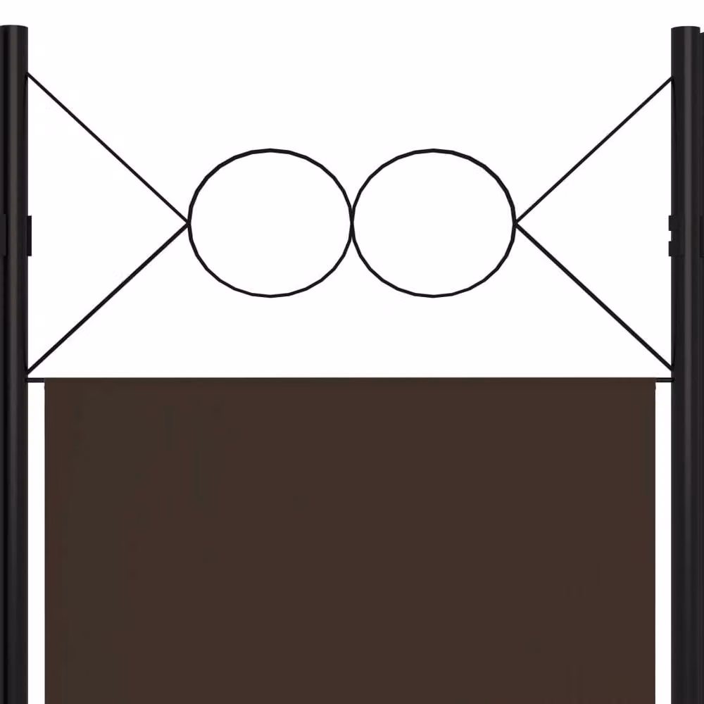 Berkfield Home 6-Panel Room Divider, Brown, W: 240 cm, H: 180 cm – 4