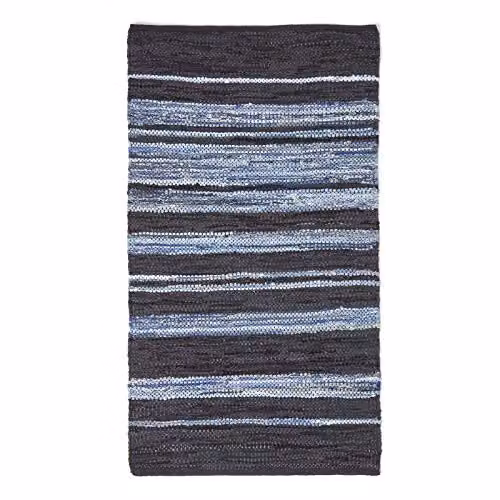 Homescapes Texas Woven Striped Blue Rectangular Rug, W/D/H: 90 x 150 cm – 5