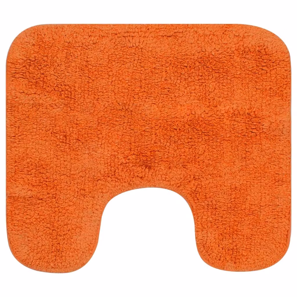 Berkfield Home 3 Piece Non-Slip Cotton Bathroom Mat Set in Orange – 2