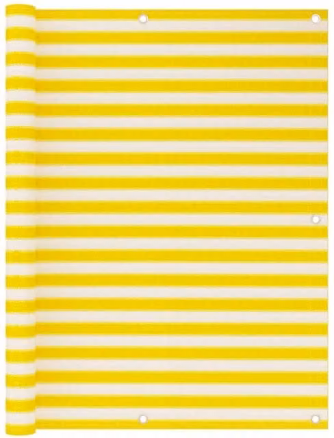 Berkfield Home Balcony Screen in Yellow and White, HDPE, W: 120 cm, L: 500 cm