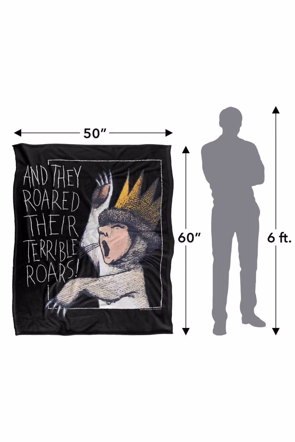 LOGOVISION Where The Wild Things Are Roar Super Soft Fleece Throw Blanket, Multicolour, W: 152 cm, D: 127 cm – 8