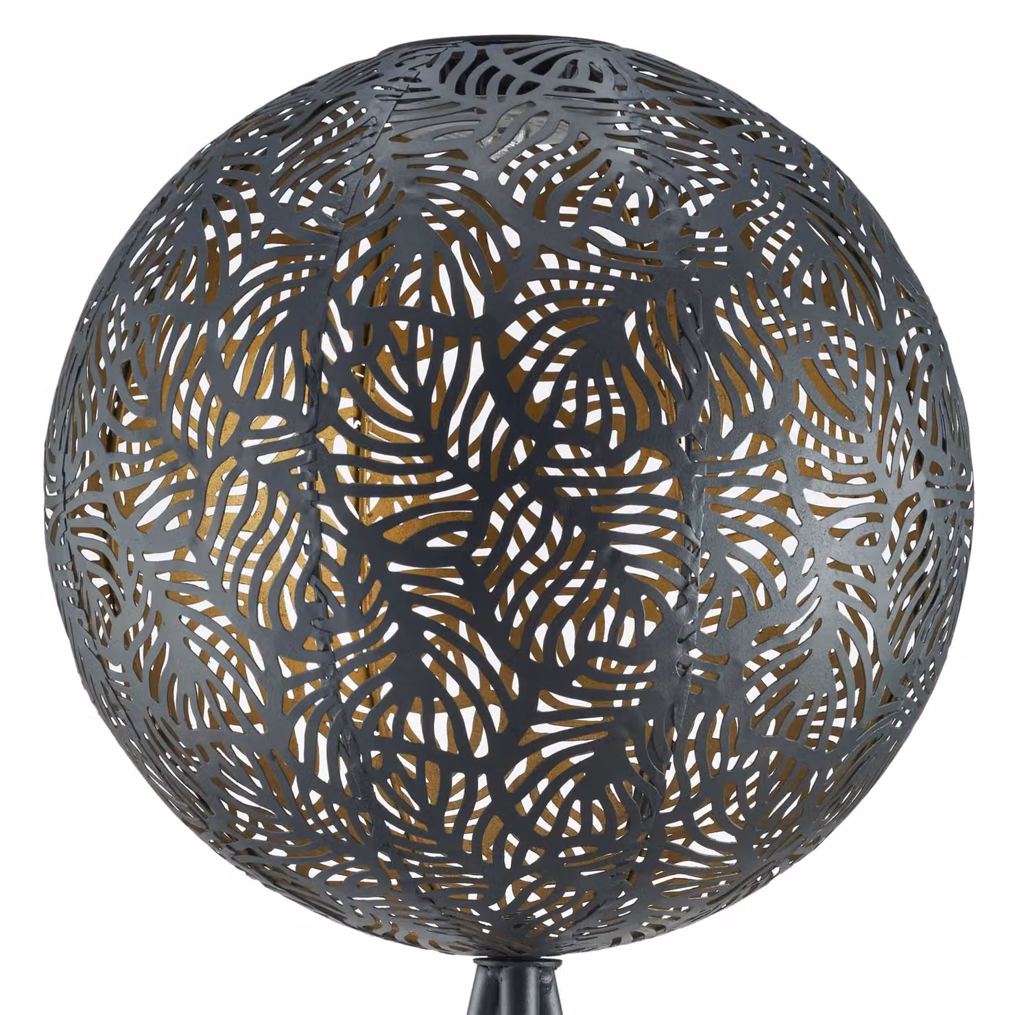 mysmartbuy Leaf Effect Solar Powered Sphere Light in Black with Warm White LED Glow for Garden, Terrace and Balcony, H 80 cm x W 29 cm – 3