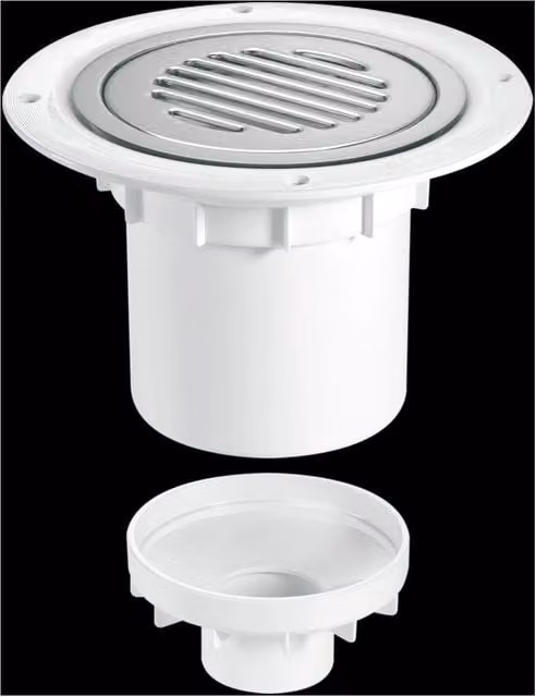 McAlpine TSG2SS-SL-NSC 75mm Vertical Water Seal Trapped Gully with Clamp Ring and Cover in White