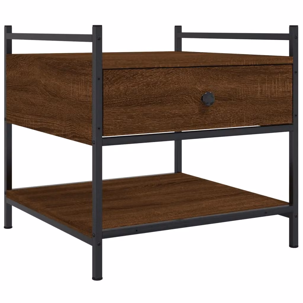 Berkfield Home Brown Oak Coffee Table, W/D/H: 50 x 50 x 50 cm – 2