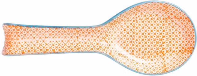 Nicola Spring Hand-Printed Ceramic Kitchen Spoon Rest, Orange, 26.5 cm