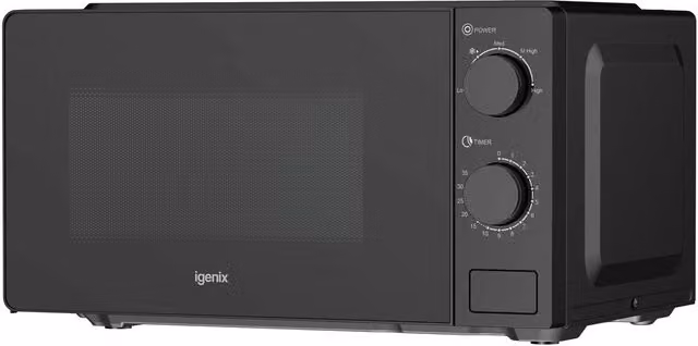 Igenix 20L 700W Solo Manual Countertop Microwave in Black