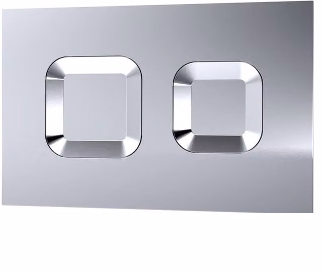 Balterley Square Dual Flush Push Button Cistern Plate in Silver Chrome