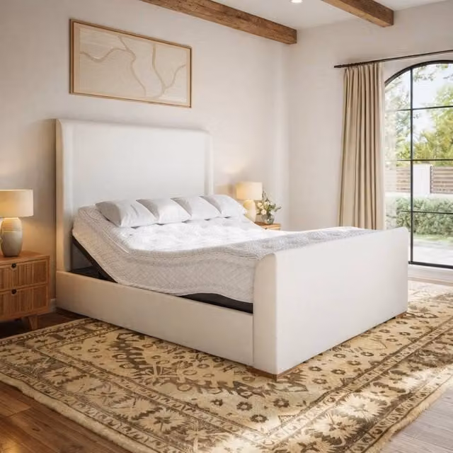 Paradise Beds Ltd Ortho Lift Electric Adjustable Bed Set with Mattress and Headboard, White, W/D/H: 120 x 200 cm