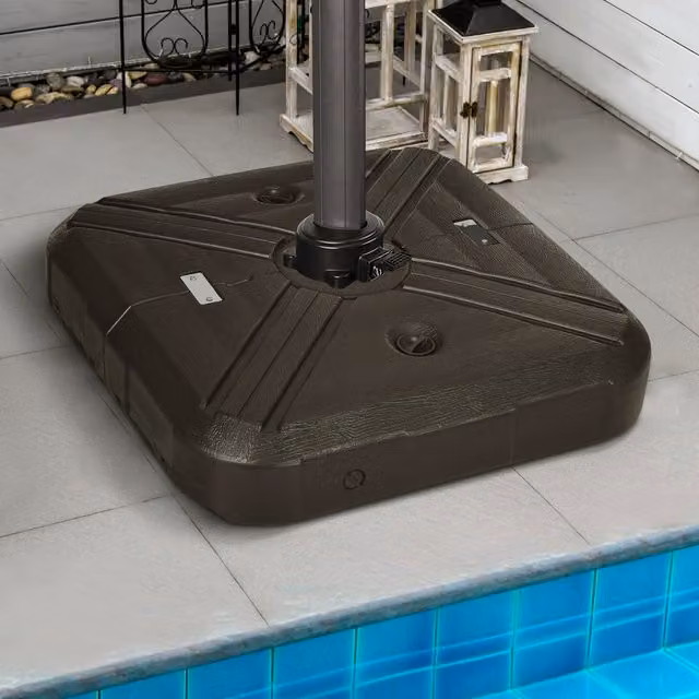 Outsunny Brown Sand Filled Plastic Cantilever Parasol Base Weight, 19.5 kg