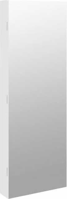 Berkfield Home White Glossy Wall Mounted Mirror Jewellery Cabinet with LED Lights