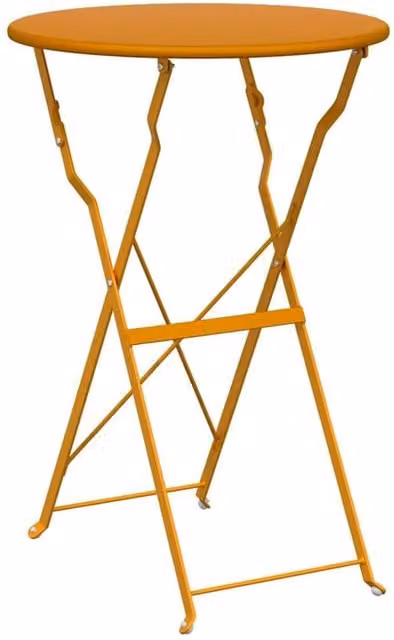 Berkfield Home Folding Bistro Table in Mustard Yellow, Powder-coated Steel, W: 50 cm, D: 50 cm, H: 71 cm