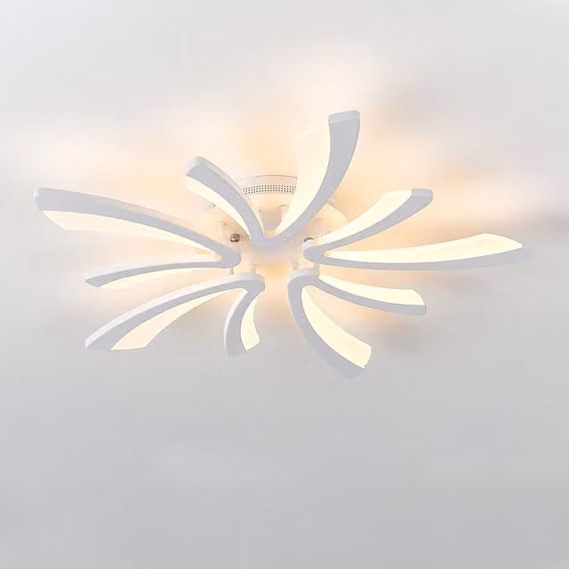 Living Star Modern Organic LED Semi Flush Ceiling Light, White, 40W