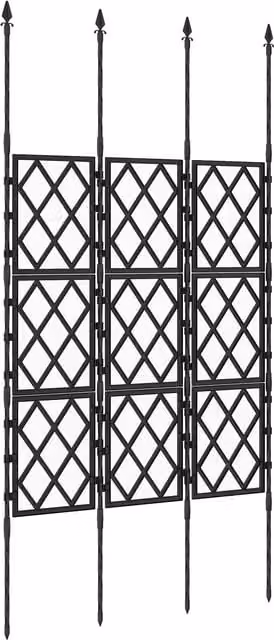 Outsunny Foldable Garden Trellis Lattice Climbing Support in Black, W: 85 cm, H: 197 cm – 1