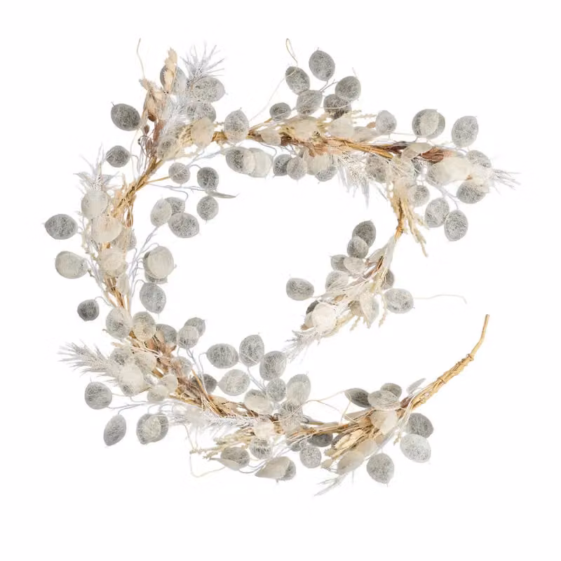 Scottish Everlastings Ltd 180cm Eucalyptus Garland in Beige and White – 2