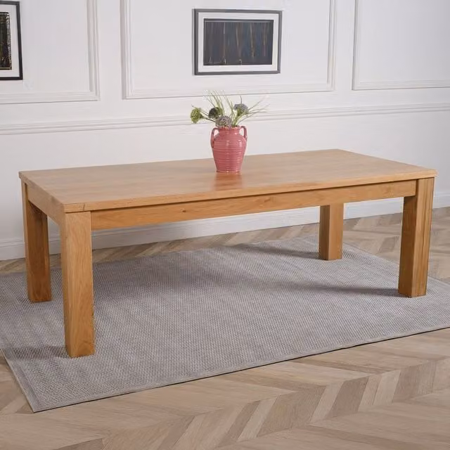 Thats Furniture Dakota Chunky Oak Dining Table, Brown, W/D/H: 102 x 102 x 75 cm