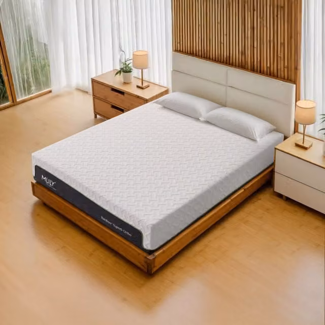 Mlily BambooPlus Superb Ortho Memory 2500 Pocket Mattress in White and Black, W/D/H: 90 x 190 cm