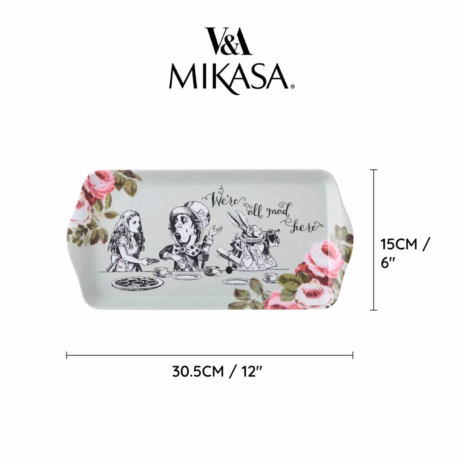 Mikasa Green Floral Melamine Rectangular Sandwich Serving Platter Tray – 5
