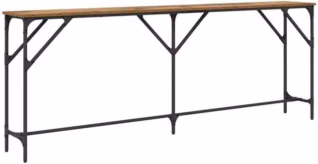 Berkfield Home Old Wood Console Table in Brown, W/D/H: 200 x 29 x 75 cm