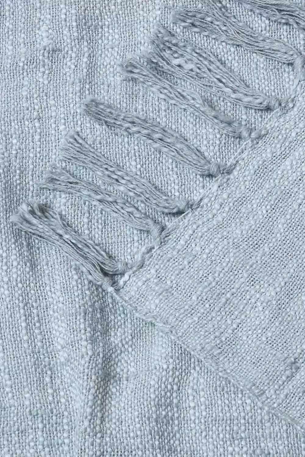 Homescapes Nirvana Slub Cotton Woven Throw in Grey, W: 360 cm, D: 255 cm – 2