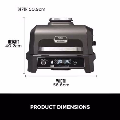 Ninja Woodfire Pro XL Electric BBQ Grill and Smoker with Digital Probe, Grey and Black – 9