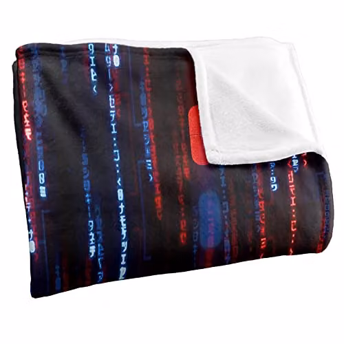Warner Bros. The Matrix (2021) Pill Code Super Soft Silky Touch Fleece Blanket, Multicolour, W/D/H: 91.44 x 91.44 x 1.47 cm – 2
