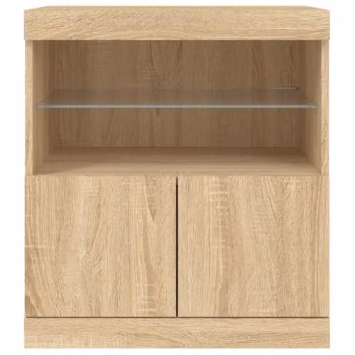 vidaXL Modern Sideboard with Integrated LED Lights in Sonoma Oak, W: 60 cm, D: 37 cm, H: 67 cm – 3