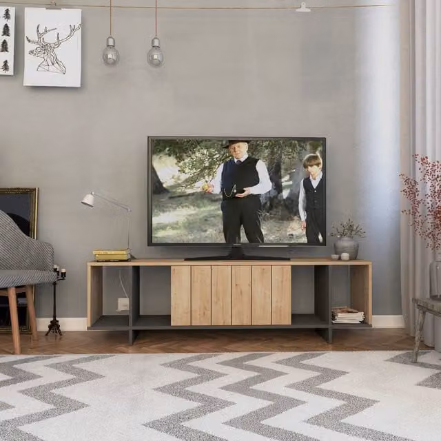 Decortie Zitano Modern Oak TV Unit Multimedia Centre