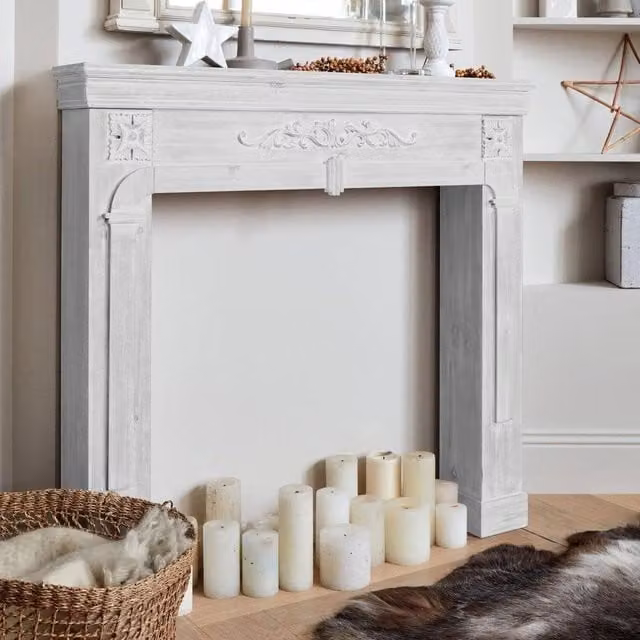 sweeek Decorative White Wood Fireplace Surround