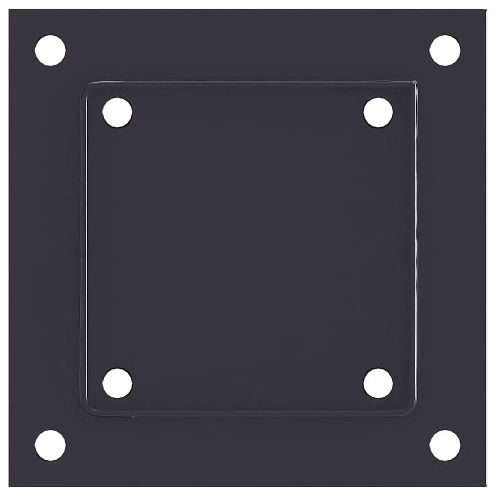 Berkfield Home Square Post Bases, 4 Pack, Anthracite Black, Powder-coated Galvanised Steel, 101 x 101 mm – 3