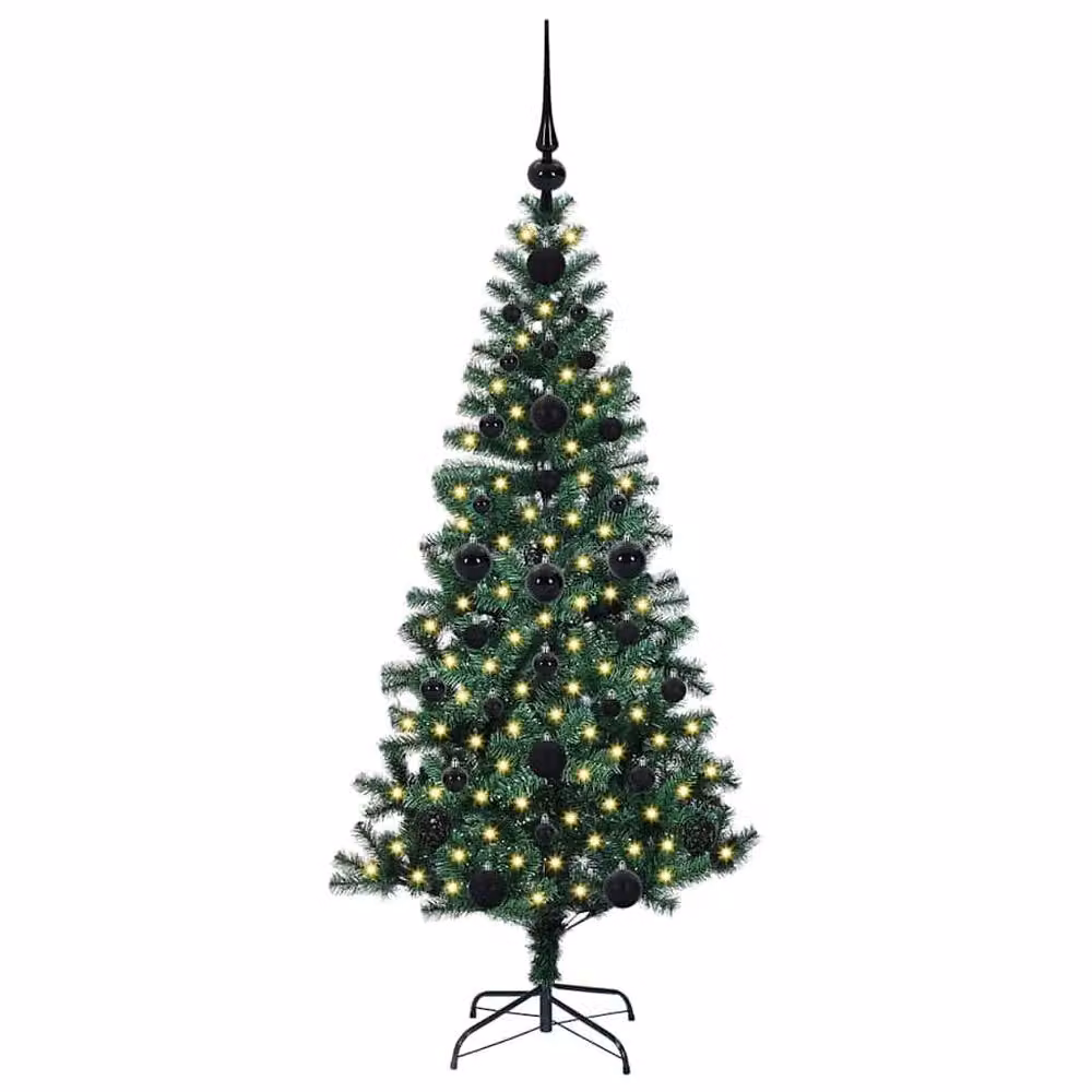 Berkfield Home Artificial Pre-lit Christmas Tree in Green, Height: 120 cm – 3