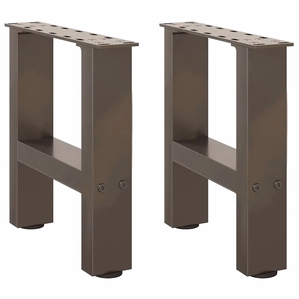 Berkfield Home Steel Coffee Table Legs, Grey, 2 Pieces, H: 40 cm, W: 30-31 cm – 1