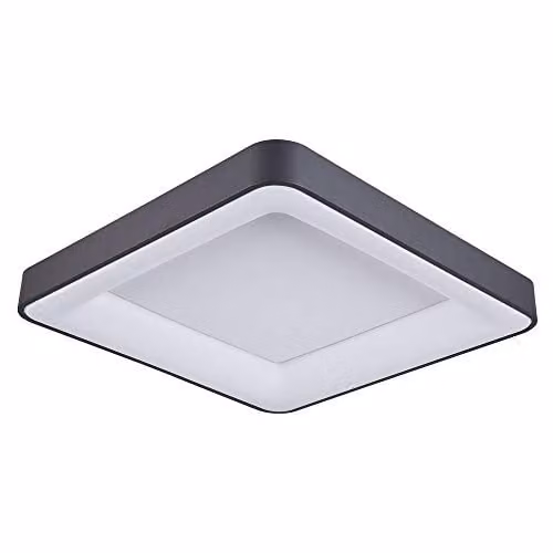 Netlighting Modern LED Flush Ceiling Light, Black, Warm White 3000K, 2750lm, Dimmable