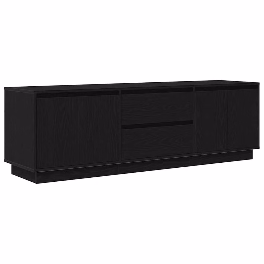 Berkfield Home Modern TV Cabinet with LED Lights in Black Oak, W: 160.5 cm, D: 41 cm, H: 50 cm – 3