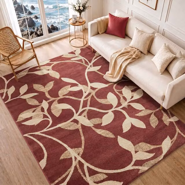 Livabliss Riley Vintage Red, Beige and Brown Traditional Boho Machine Woven Wool Rug, W: 120 cm, L: 160 cm – 1