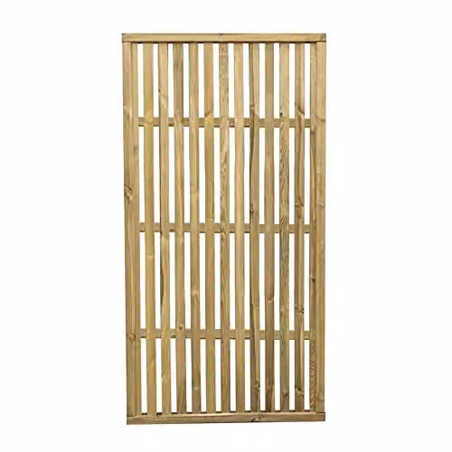Forest Garden Brown Wooden Vertical Slatted Trellis Screen, Pack of 4, H: 180 cm x W: 90 cm x D: 90 cm – 1