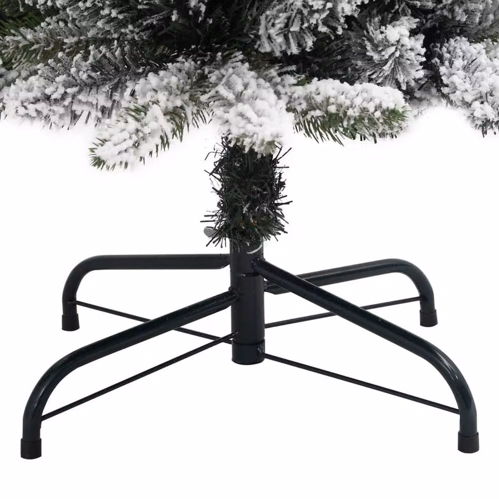 Berkfield Home Artificial Slim Flocked Snow Christmas Tree in White, Height: 240 cm – 6