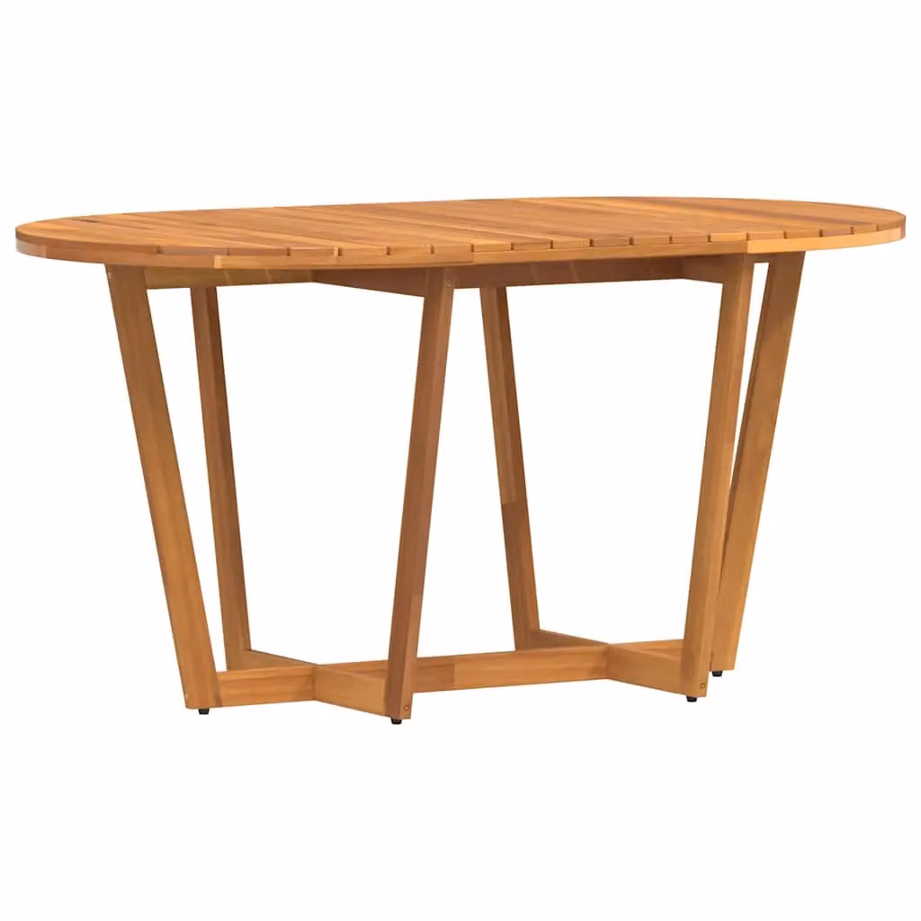 Berkfield Home Garden Oval Acacia Wood Dining Table in Brown, W/D/H: 150 x 90 x 75 cm – 2